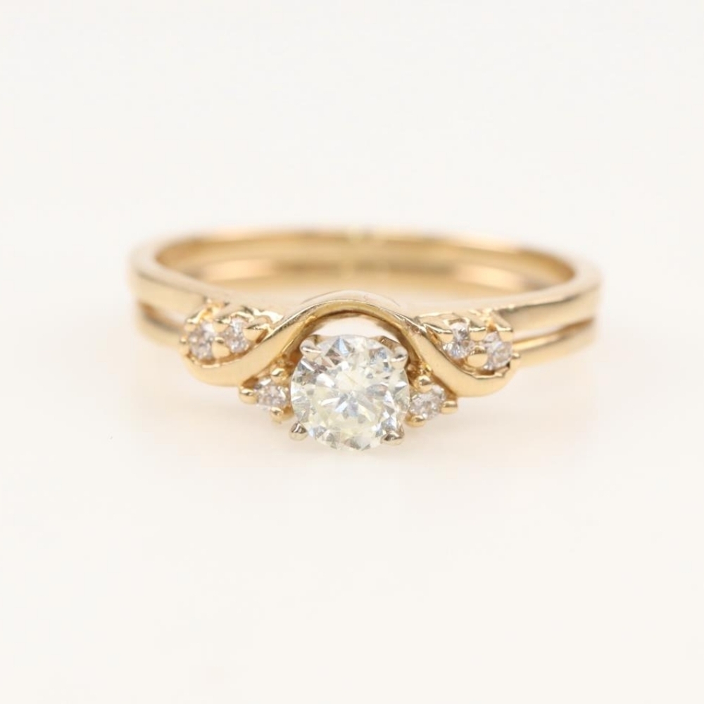 0.60 cttw Diamond 14k Yellow Gold Ring Sz 11